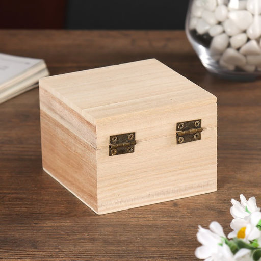 Цена за 6 шт. Шкатулка для росписи дерево «Квадрат», 6.5×8.5×8.5 см