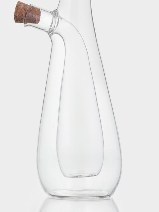 Бутыль для соусов и масла 2 в 1 «Фьюжн. Эстет», 280/75 мл, 8×6.5×24 см, стекло, прозрачная