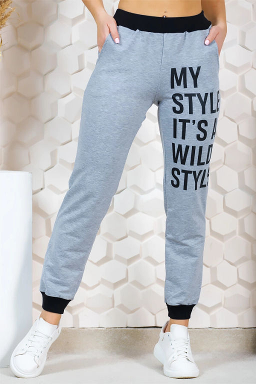 Брюки женские , цвет серый