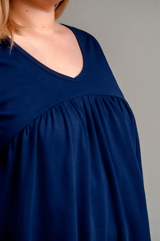 Арт. 9173 Пижама с брюками 50-60 (6 шт) Цвет:верх темно-синий, низ сине-белый - Калинка фото 5