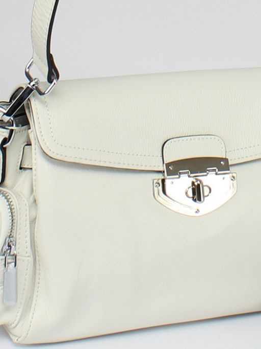 Сумка женская натуральная кожа GU 2033-3626, 1отд, плечевой ремень, белый SALE 259847 - Adelia фото 4