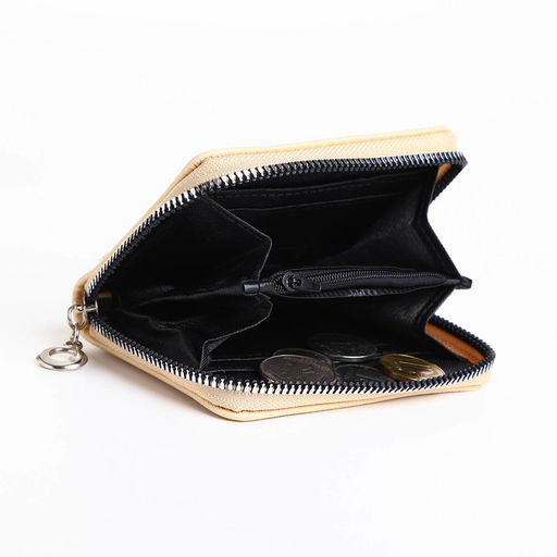 Кошелёк на молнии «Фея земли», отдел для карт, для монет, бежевый