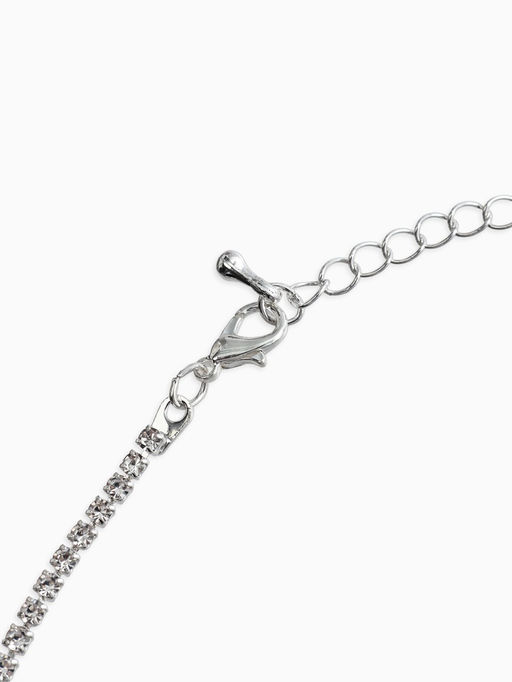 Набор 2 пред-а: серьги, колье "Вечерний шик" овал, цвет бело-ярко-синий в серебре