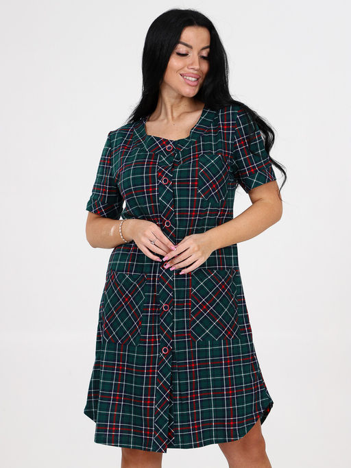 1104 ХАЛАТ (Зеленая клетка) - А-дина фото 4