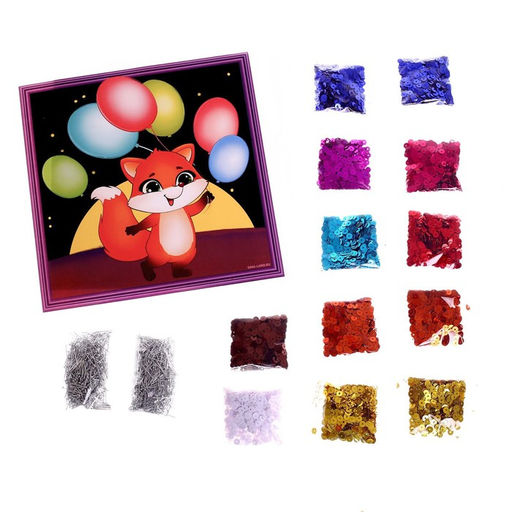 Аппликация пайетками Лисичка - Школа талантов фото 3