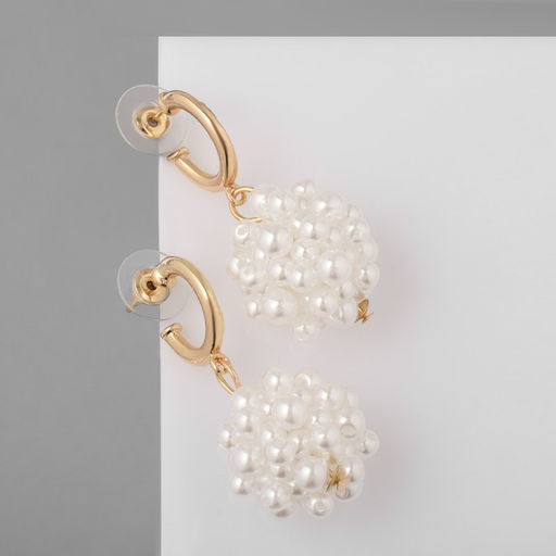 Серьги с жемчугом Амели, цвет белый в золоте