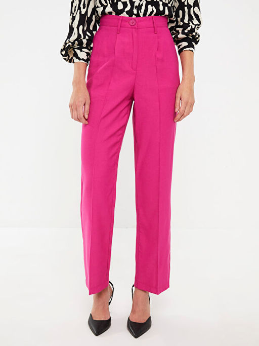 Kad?n Y?ksek Bel Rahat Kal?p D?z Pantolon