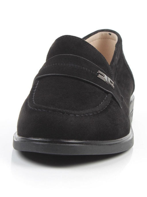 03-DEB17-2 BLACK Лоферы женские (натуральная замша)