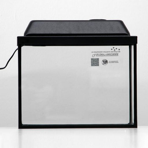 Аквариум «Прямоугольный Атолл» с крышкой, 16 литров, 35×17×27/32 см, чёрный