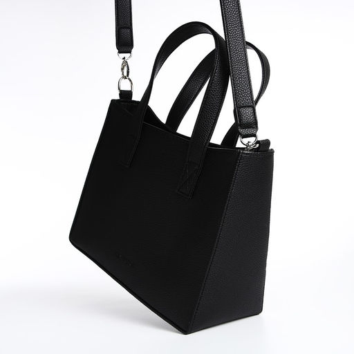 Сумка женская TEXTURA, тоут, средний размер, цвет чёрный  фото 6