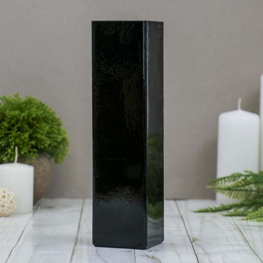 Ваза «Пять вечеров», прямая, 330 мл, 21×5.5 см, стекло, чёрная глянцевая