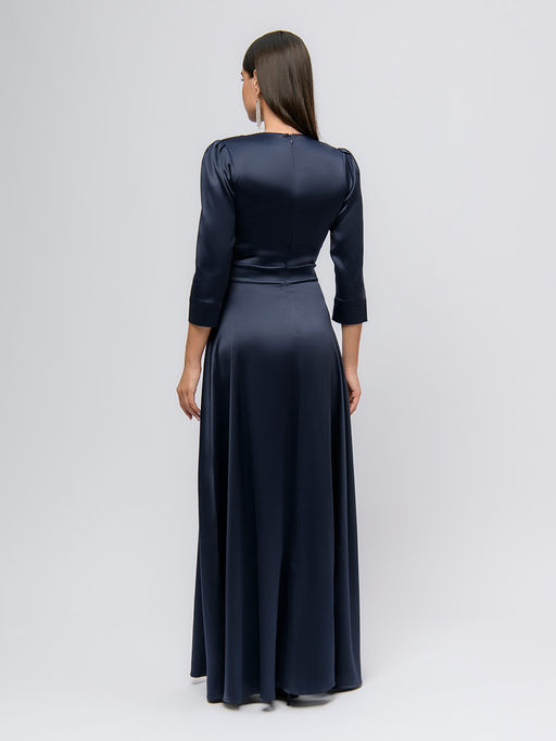 Платье длины макси синее с рукавом 3/4 - 1001dress фото 6
