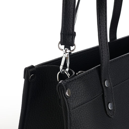 Сумка женская тоут TEXTURA на молнии, с кошельком, 30×10×24 см, чёрный