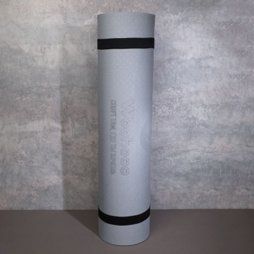 Коврик для йоги и фитнеса Woohooo Whisper / 183x61x0.6 / Black+Grey / Мешок+ стяжка в комплекте / уп12 - ГалеонТрейд фото 3