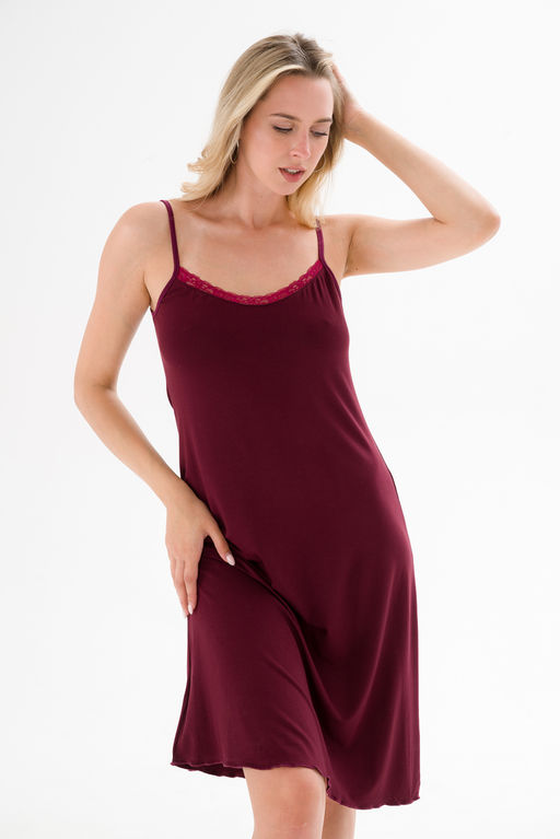 Ночная сорочка из вискозы Николь бордовый - Амадэль фото 3