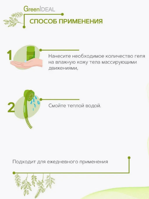 Гель для душа с кокосом и маслом жожоба (натуральный, бессульфатный) - Greenideal фото 6