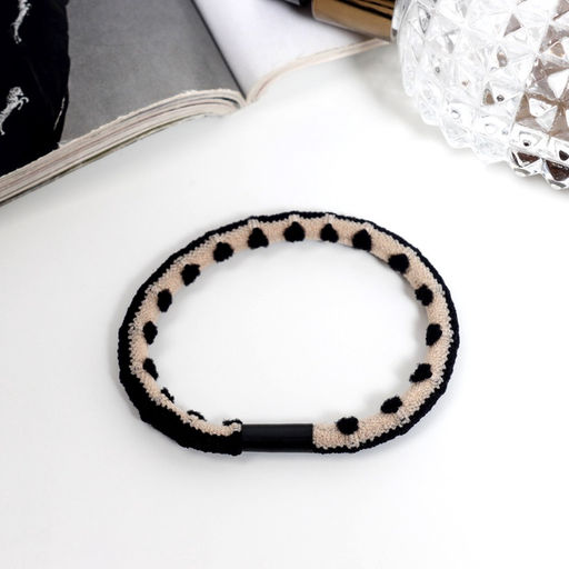 Цена за 12 шт. Резинка для волос «Спорт элит», орнамент объём, 5 см, чёрно-бежевая