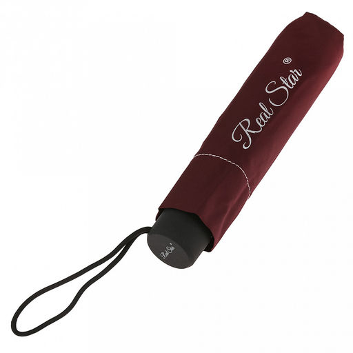 Зонт механический Моно с серебром ткань эпонж (полиэстер), 8 лучей, д/купола 92см, 3 сложения, 23,5см в сложенном виде, ручка с антискользящим покрытием, бордовый с серебряной нитью, 286гр (Китай) - Домашняя мода фото 9