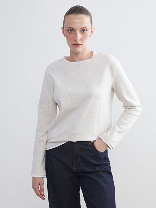 Bisiklet Yaka Kad?n Sweatshirt