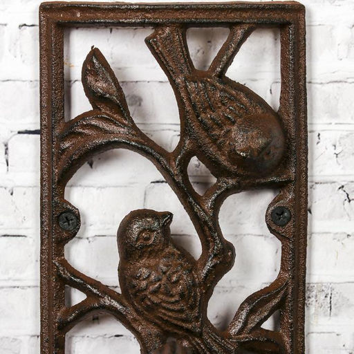 Колокол настенный чугун «Две птички на веточке», 24×15.5×11 см