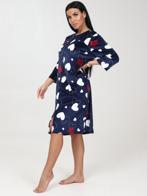 254 ХАЛАТ ЖЕНСКИЙ (Сердца бордовые) - А-дина фото 4