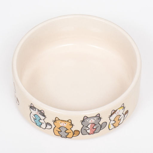 Миска керамическая «Парные коты» 200 мл - 10.5×10.5×4 см, белая