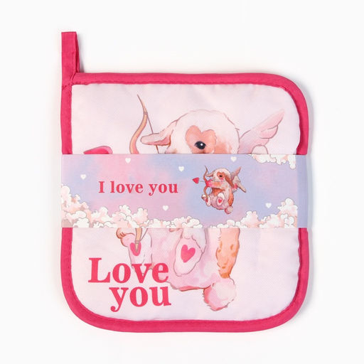 Набор кухонный Доляна Love you, подставка 15?15 см, прихватка 17?17 см  фото 5