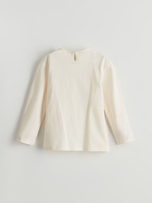 Bisiklet Yaka Bask?l? K?z ?ocuk Ti??rt