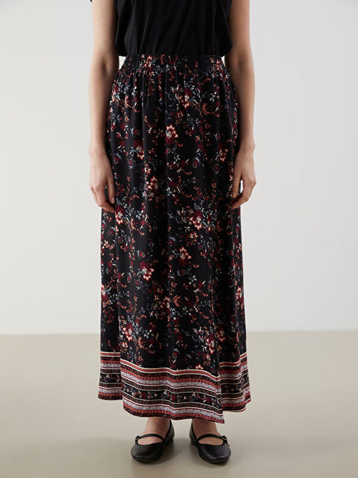 Beli Lastikli Desenli Kad?n Etek