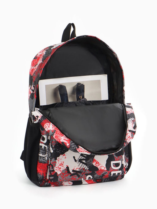 Рюкзак школьный на молнии, с карманами, с принтом, размер 30?13?42 см, голубой/серый