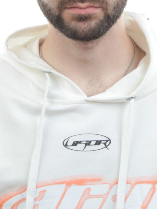 2652 WHITE/ORANGE Толстовка мужская (75% хлопок, 20% полиэстер, 5% спандекс) - Fashion фото 3