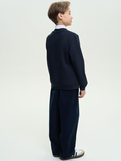 Кардиган темно-синий футер 2-х нитка с лайкрой