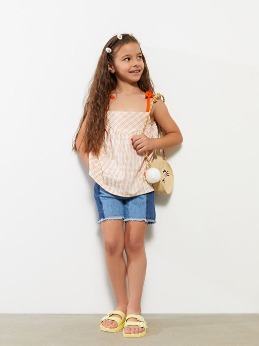 Renk Bloklu K?z ?ocuk Jean ?ort - Waikiki фото 2