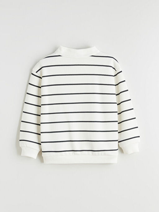 Polo Yaka ?izgili Erkek ?ocuk Sweatshirt