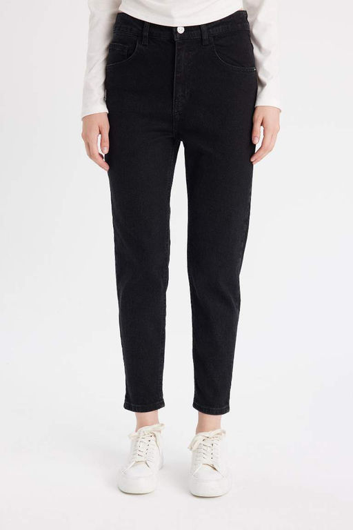 Джинсовые брюки длиной до щиколотки с высокой талией Comfort Mom