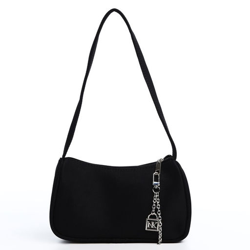 Сумка багет из текстиля, Nazamok, 23*13*5 см, черный цвет  фото 5