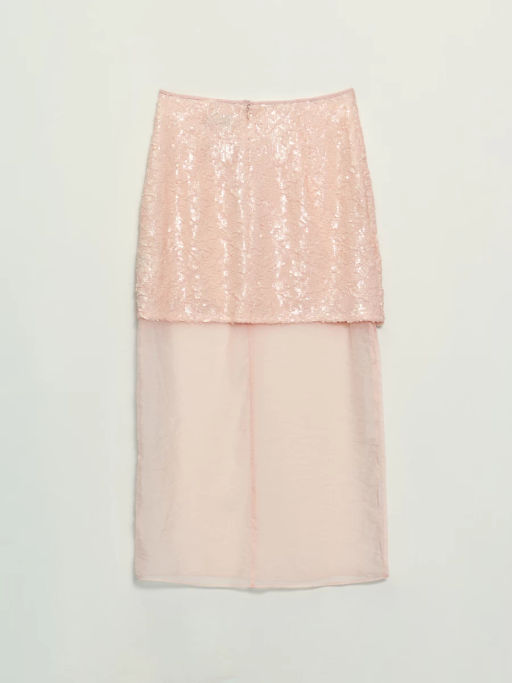 Двухслойная юбка миди с пайетками / Zarina