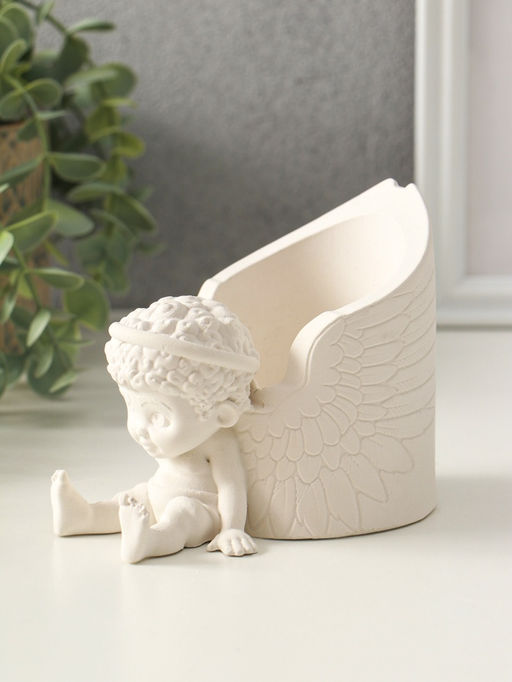 Карандашница "Ангел" 12х10 см, гипс