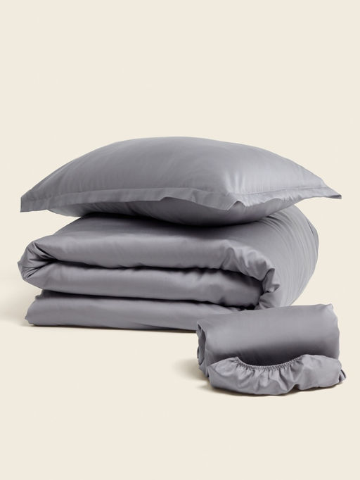 Простыня на резинке евро SL Home Tencel, 200200+30 см, серая, тенсель - Sima-land home фото 9