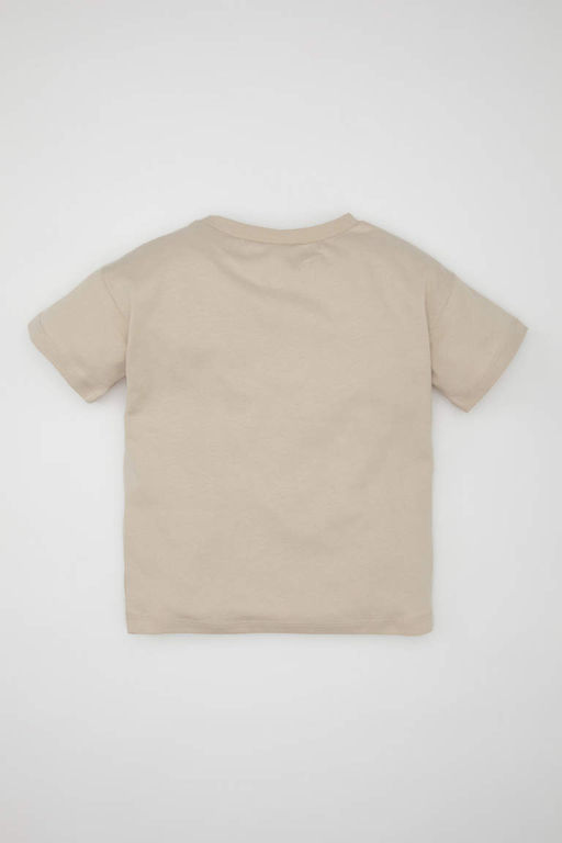 Футболка с короткими рукавами и круглым вырезом для маленьких мальчиков с рисунком пальмы - Defacto фото 4