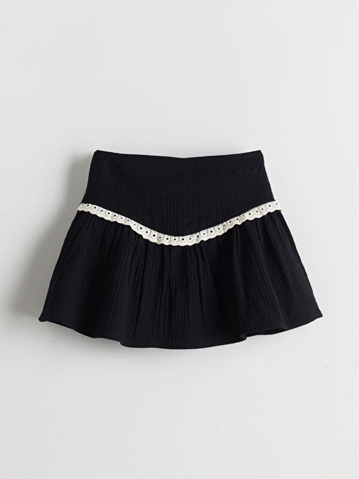 Beli Lastikli Pileli K?z ?ocuk Etek