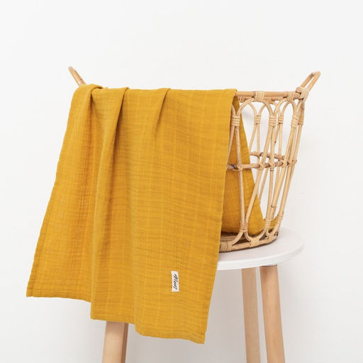 Полотенце муслиновое LoveLife, 50*90 см, горчица, 100% хл, 3-сл, 180 гр/м2  фото 2