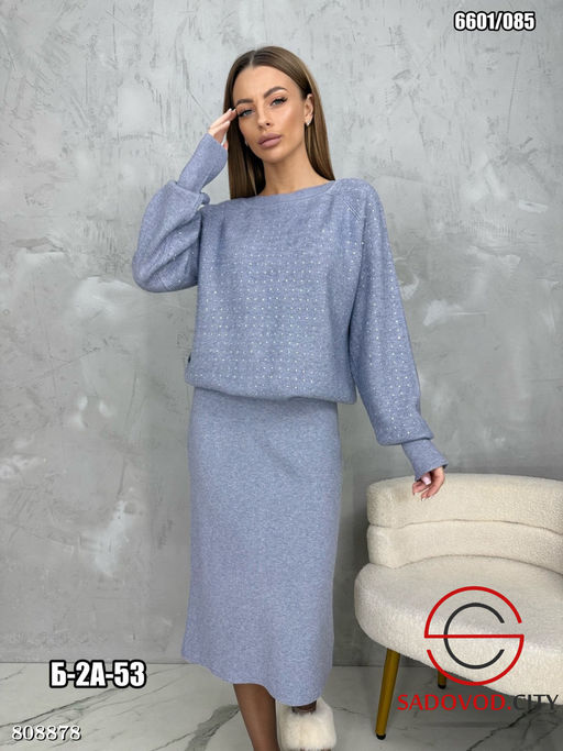 Костюм (свитер и юбка) с бусинками - Bruno фото 5