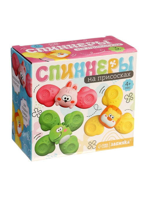 Игрушки для ванной, спиннеры на присосках, 3 шт. в наборе, зверушки