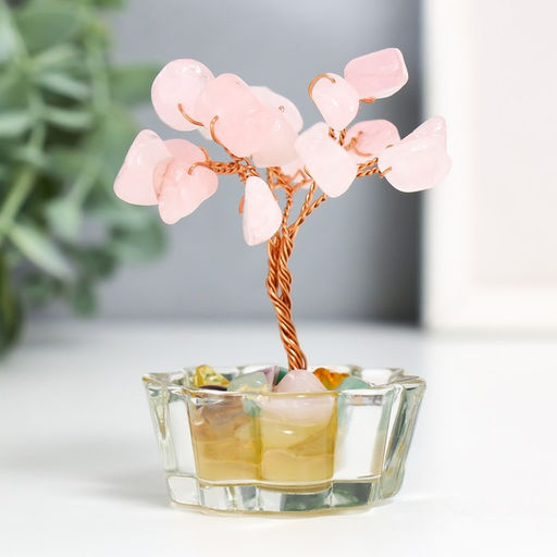 Бонсай декоративный «Денежное дерево в стекле», 18 камней, 8.5×5×5 см