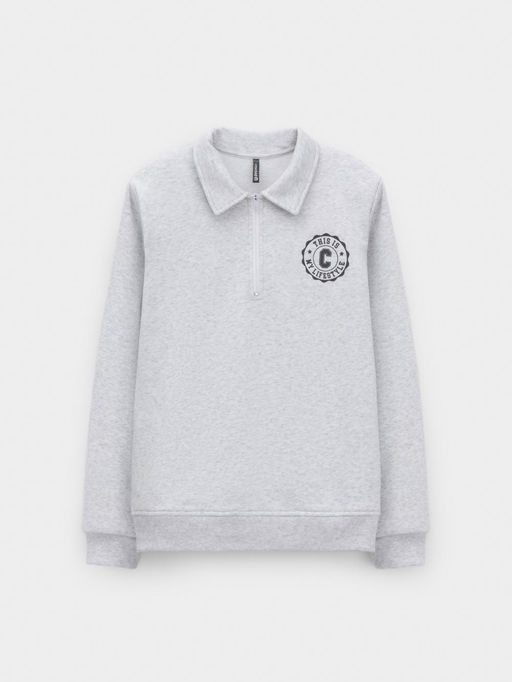 КР 302798/св.серый меланж к634 джемпер (свитшот) для мал