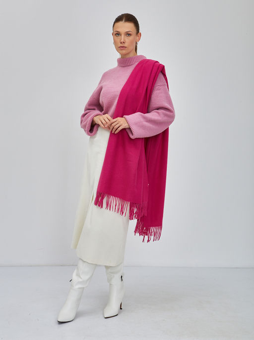 В составе шерсть и кашемир! теплый двусторонний палантин - Tantino фото 5