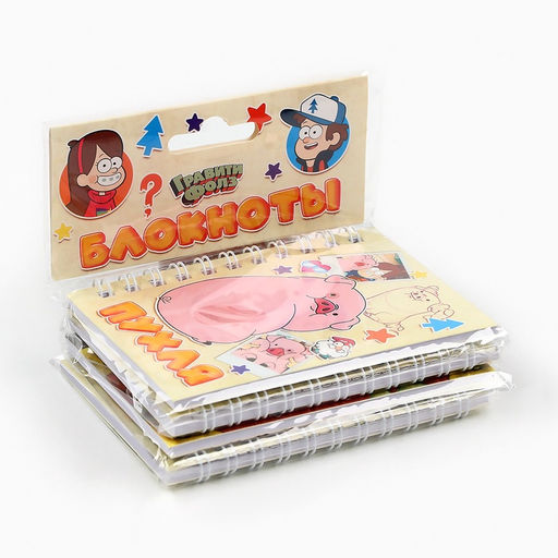 Блокнот А7, 28 листов, набор 4 шт., «Гравити Фолз»