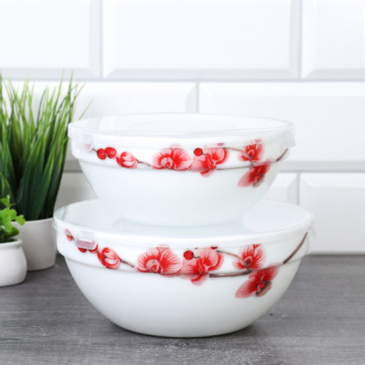 Салатник с крышкой 2 предмета / SW2A (6755) /уп 18/ Орхидея на ветке - ГалеонТрейд фото 2