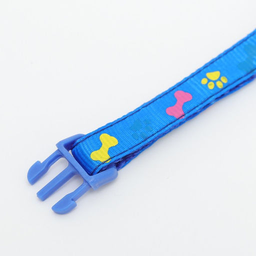 Ошейник двухслойный с фастексом Разноцветные косточки 30 х 1 см, синий - Пижон фото 5